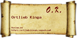 Ortlieb Kinga névjegykártya